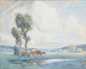 HARRISON George 1882-1936,Cattle in a valley landscape,Gilding's GB 2024-02-13