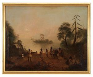 HARRISON Mark Robert 1819-1894,Indian Encampment,Brunk Auctions US 2013-09-21