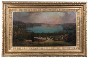 HARRISON Mark Robert 1819-1894,Sunset at the Lake,1882,Hindman US 2016-11-04