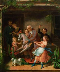 HARRISON MATTESON Tompkins 1813-1884,Playing with Grandfather,1869,Barridoff Auctions US 2023-04-01