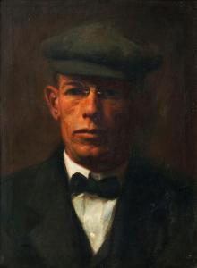 HARRISON Sarah Cecilia,Portrait of a man head and shoulders in a flat cap,1910,Rosebery's 2018-07-18