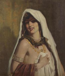 HARROWER COUTTS Gordon 1868-1937,Portrait of a lady wearing a white scarf,Bonhams GB 2014-09-07