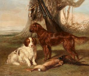 HARROWING Walter 1838-1919,Dogs with the day's bag,1884,Bonhams GB 2022-02-15