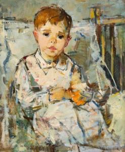 Harsia Teodor 1914-1987,Todi with Orange (The Artist's Son),1960,Artmark RO 2024-03-20