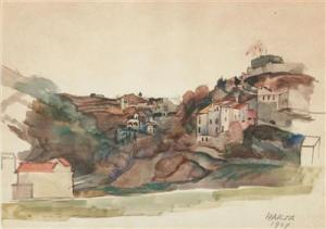 HARTA Felix Albrecht 1884-1967,An Italian Town in the Mountains,1927,Palais Dorotheum AT 2021-12-18