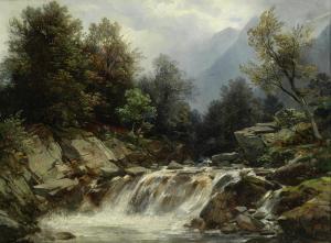 HARTEL Auguste,A woodland waterfall,1880,Bonhams GB 2016-10-11