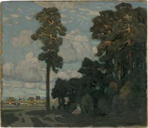 HARTIG Hans 1873-1936,Kiefern in der Abendsonne,1905,Galerie Bassenge DE 2023-06-09