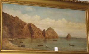 HARTLEY M,Lake landscape with figures in canoes,1902,Ivey-Selkirk Auctioneers US 2011-03-12