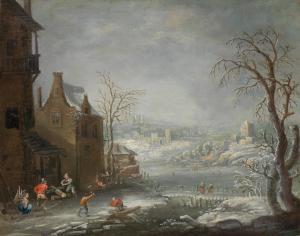 HARTMANN Johann Jakob 1658-1736,Two winter landscapes,Palais Dorotheum AT 2015-06-24