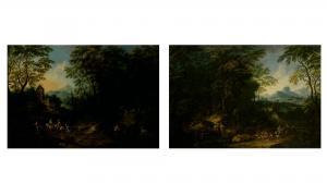 HARTMANN Johannes Jacob,Hunters in a Forest near a Castle and Travelers in,William Doyle 2023-05-24