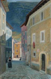 HARTMANN Oluf 1879-1910,Streetview from Civita d'Antino,Bruun Rasmussen DK 2024-03-18