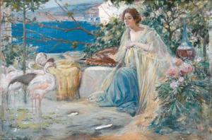 HARTMANN Sydney K 1863-1929,A garden at the sea,Palais Dorotheum AT 2009-06-16