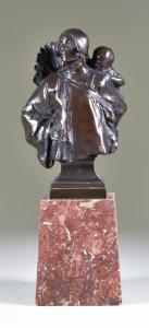 HARTWELL Charles Leonard,half-length bust of a mother and child,1919,Canterbury Auction 2022-12-03