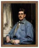 HARTWELL Charles Leonard,Self-portrait, half-length, in blue overalls, a wh,Christie's 2011-01-25