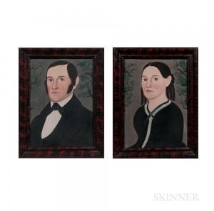 HARTWELL George H 1815-1901,Pair of Portraits of a Lady and Gentleman,Skinner US 2019-08-11