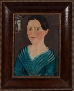 HARTWELL George H 1815-1901,Portrait of "Susan" in a Blue Dress,Skinner US 2019-03-02