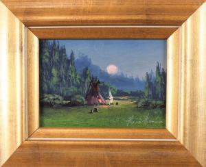 HARTWIG Heinie 1939,Native American camp at night,O'Gallerie US 2019-07-16