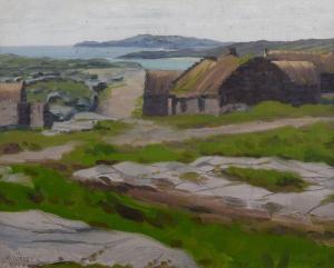 HARVEY Charles Walter 1895-1979,IRISH THATCHED COTTAGE,1929,Ross's Auctioneers and values 2021-08-18