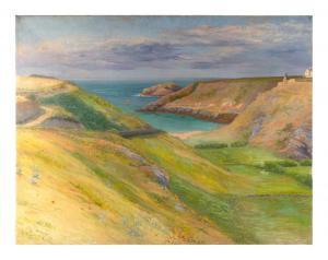 HARVEY Elizabeth 1860-1957,Seascape with cliffs,Eldred's US 2022-09-09