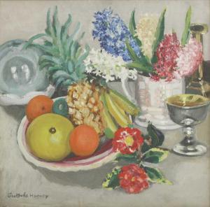 HARVEY Gertrude 1879-1966,A still life of a bowl of fruit and a hyacinth,Sworders GB 2020-10-20