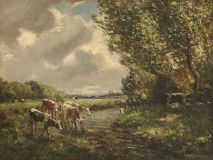 HARVEY John Rabone 1862-1933,Cattle watering at a stream,Sworders GB 2022-08-09