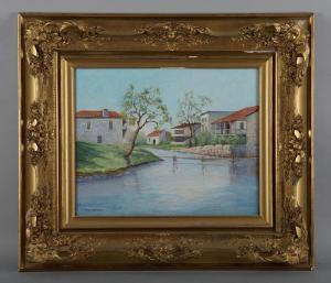 HARVI ALTHEIDE CHARLES 1874-1951,San Antonio River Walk,1910,Dallas Auction US 2009-10-24
