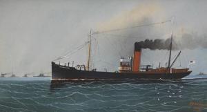 HARWOOD A,Dampfer"William. 
Willmot" im Geleit vonKriegsschiffen,Ketterer DE 2010-11-22