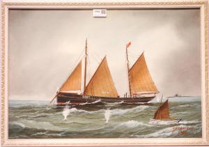 HARWOOD Alexander 1873-1943,Ships Portrait of the Scarborough Fishing B,1920,David Duggleby Limited 2017-01-28