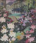 HARWOOD Lucy 1893-1972,Flowers in the garden with pathway,Lacy Scott & Knight GB 2023-03-17