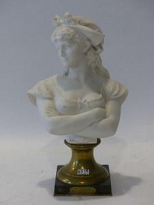 HARZE Leopold 1831-1893,Buste de Dorine,VanDerKindere BE 2021-10-26