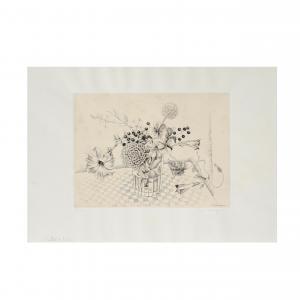 HASEGAWA Kiyoshi 1891-1980,Fleurs avec oeillet d'Inde,1938,Cornette de Saint Cyr FR 2024-04-16