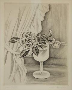 HASEGAWA Kiyoshi 1891-1980,Vase de roses,Art Richelieu FR 2024-04-16