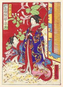 HASEGAWA SADANOBU 1848-1940,Dieci stampe con beltà femminili e fiori,Bertolami Fine Arts 2020-10-18