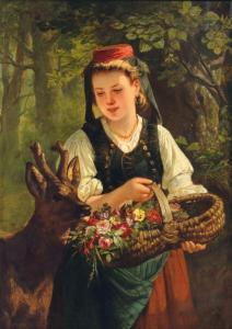 HASEMANN Wilhelm Gustav F 1850-1913,Girl in a traditional Dress,1883,Stahl DE 2022-11-26