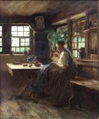 HASEMANN Wilhelm Gustav F,Woman Mending in an Interior,1885,Clars Auction Gallery 2014-02-16