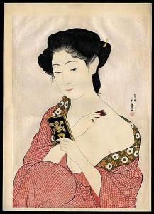 HASHIGUCHI Goyo 1880-1921,Girl with Compact,1918,Floating World Gallery Ltd. US 2014-05-03