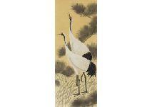 HASHIGUCHI Ikusaburo,Cranes on pine tree,Mainichi Auction JP 2021-06-18