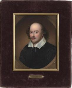 HASLEM John 1808-1884,Shakespeare im schwarzen Rock mit weißem Kragen,Galerie Bassenge DE 2018-06-01