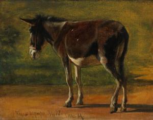 HASLUND Otto 1842-1917,A donkey standing in the sunlight,1872,Bruun Rasmussen DK 2022-09-05