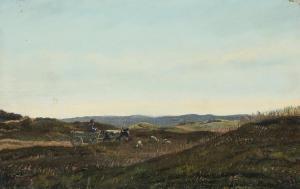 HASLUND Otto 1842-1917,A moor landscape with a cart,1866,Bruun Rasmussen DK 2023-05-29