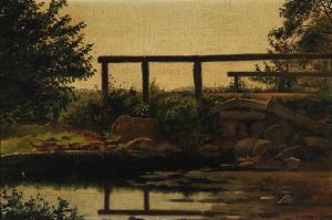 HASLUND Otto 1842-1917,A pond in the evening sun,Bruun Rasmussen DK 2023-01-02