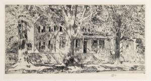 HASSAM Childe F. 1859-1935,House on the Main Street, Easthampton.,1922,Swann Galleries US 2015-11-03