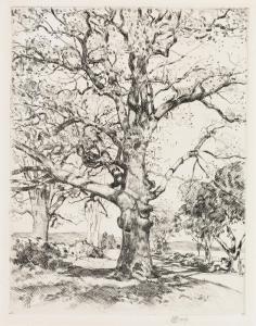 HASSAM Childe F. 1859-1935,Wayside Inn--Oaks in Spring.,1926,Swann Galleries US 2015-11-03