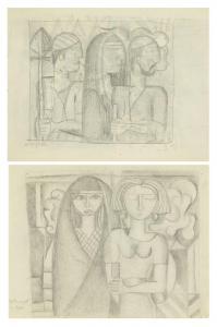 HASSAN AL SAID Shakir 1925-2004,Four Drawings,1950,Bonhams GB 2017-11-28