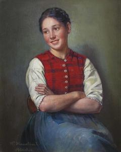 HASSELBACH Wilhelm 1846-1921,Sitzporträt eines jungen Bauernmädchens,Palais Dorotheum AT 2019-11-19