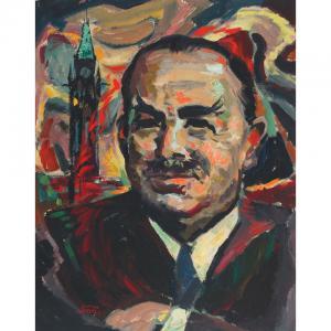 HASSELL Hilton MacDonald 1910-1980,PORTRAIT OF JOHN P. ROBARTS,Joyner CA 2008-11-25