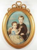 HASTENRATH Lambert 1815-1882,Portrait zweier Kinder,1870,Von Zengen DE 2017-09-08