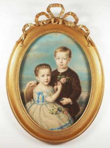 HASTENRATH Lambert 1815-1882,Portrait zweier Kinder,1870,Von Zengen DE 2017-06-16