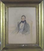 HASTINGS Edward 1781-1861,"Portrait d'un jeune homme assis".,1838,Audap-Mirabaud FR 2014-04-29