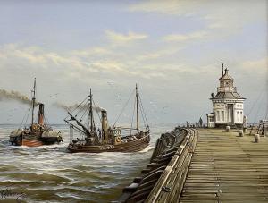 HASTINGS KEITH W 1948,Steamers off Yarmouth Pier,20th century,David Duggleby Limited GB 2023-02-11